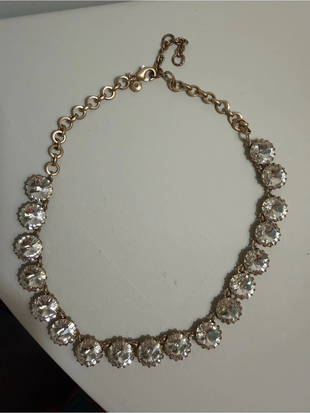 J.Crew Crystal Rhinestone Statement Necklace Gold